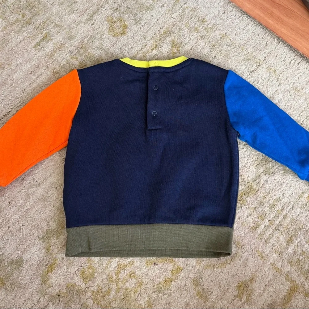 Ralph Lauren Polo Bear Baby Boy Sweatshirt Colorblock Crewneck Pullover